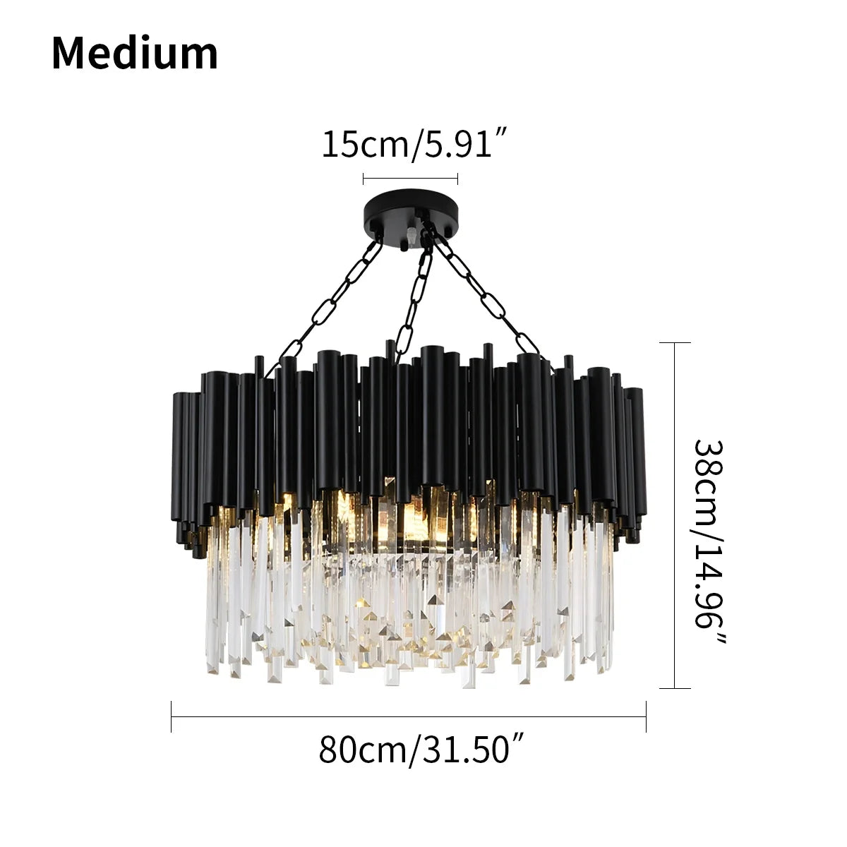 Feyran Mystique Black Crystal LED Chandelier