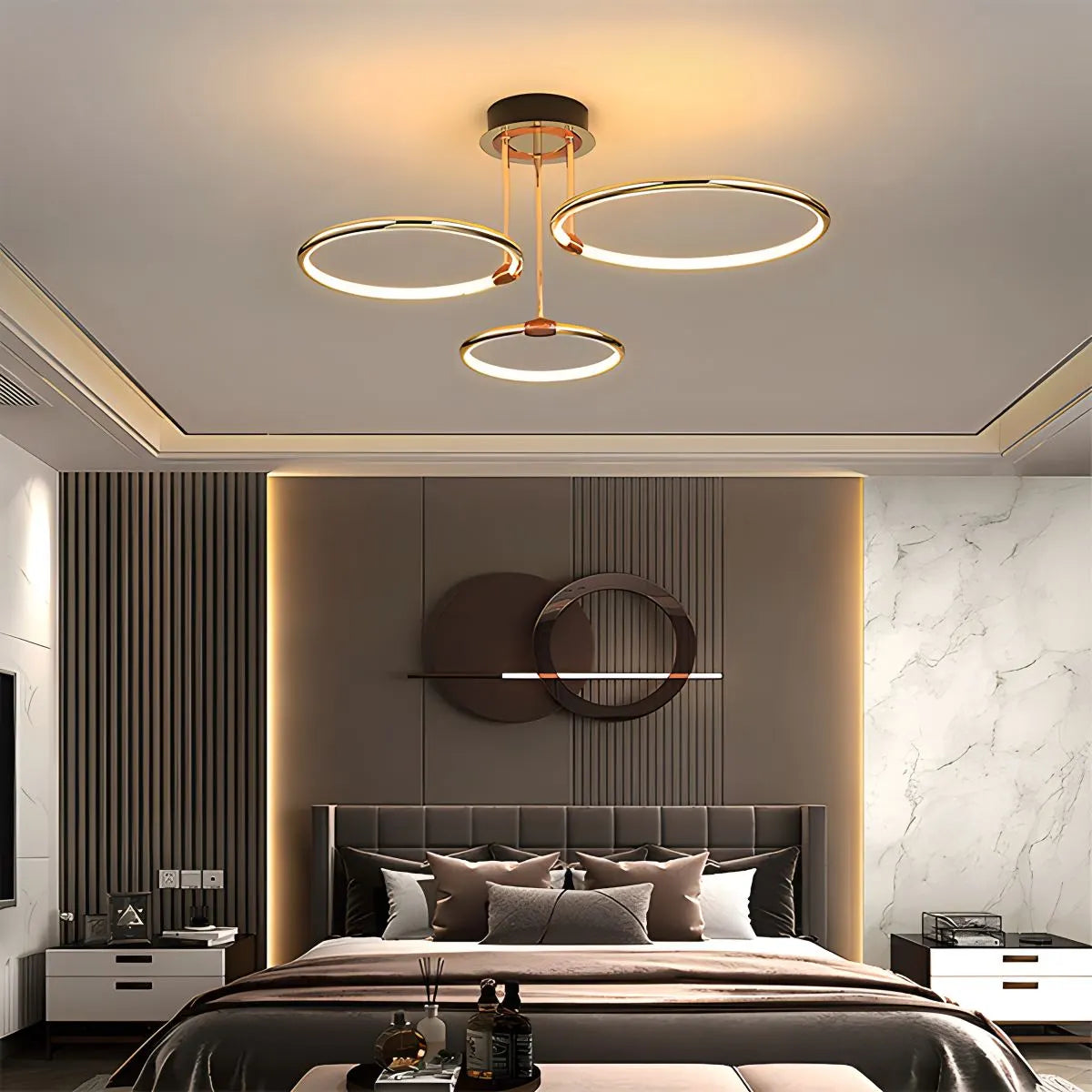 Feyran Metal Circular Chandelier Ceiling Lamp