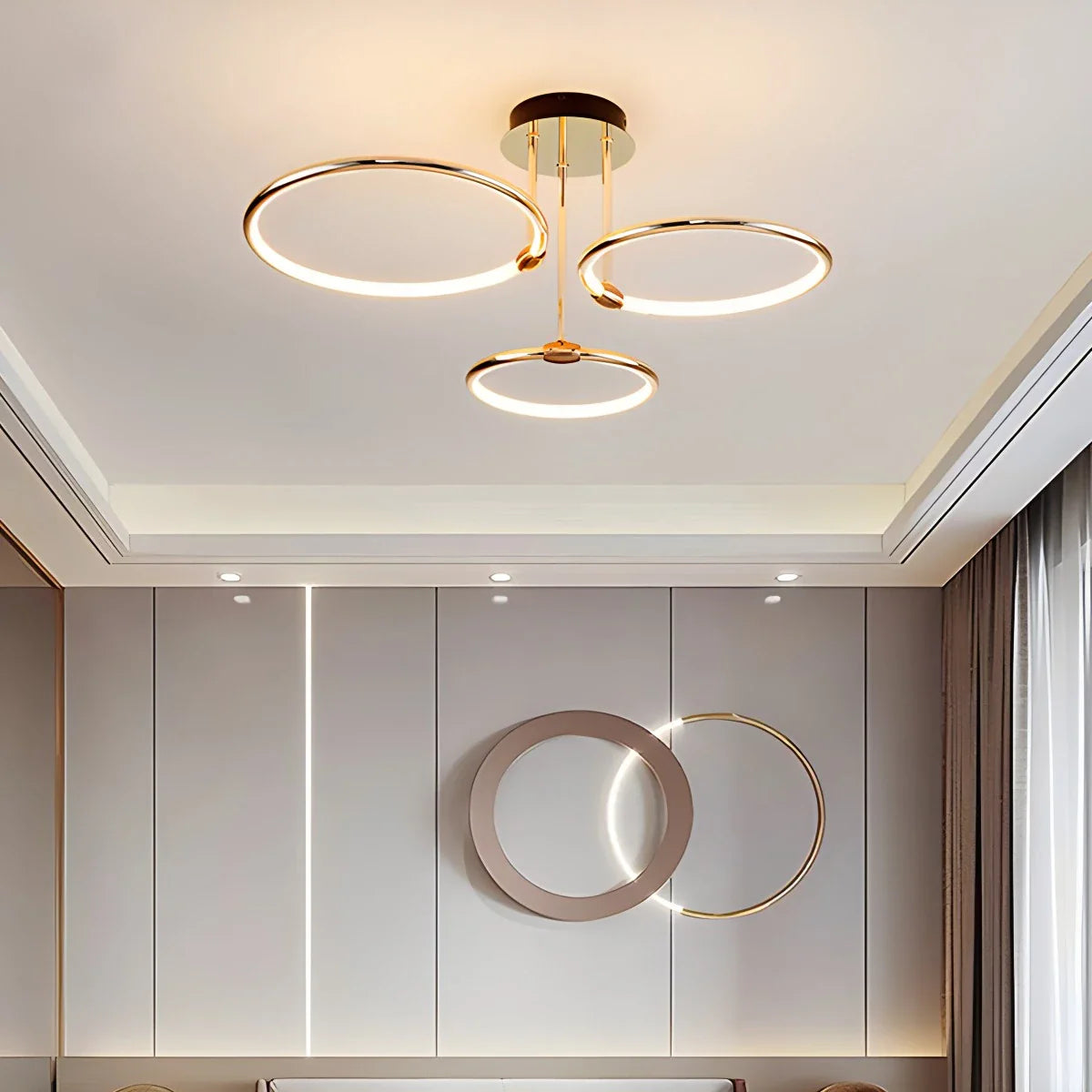 Feyran Metal Circular Chandelier Ceiling Lamp