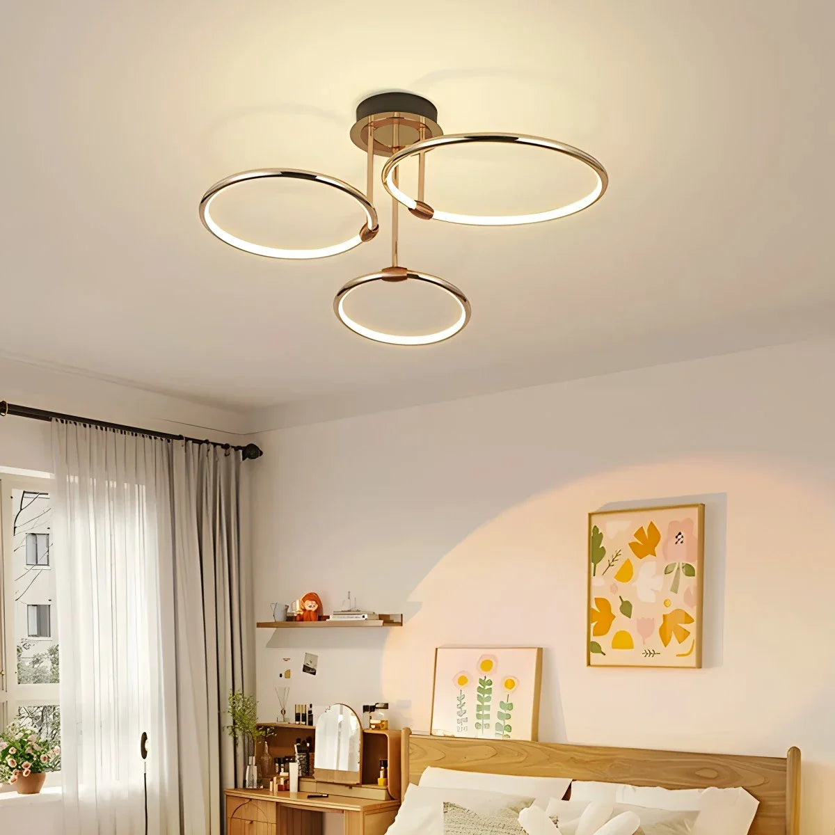 Feyran Metal Circular Chandelier Ceiling Lamp