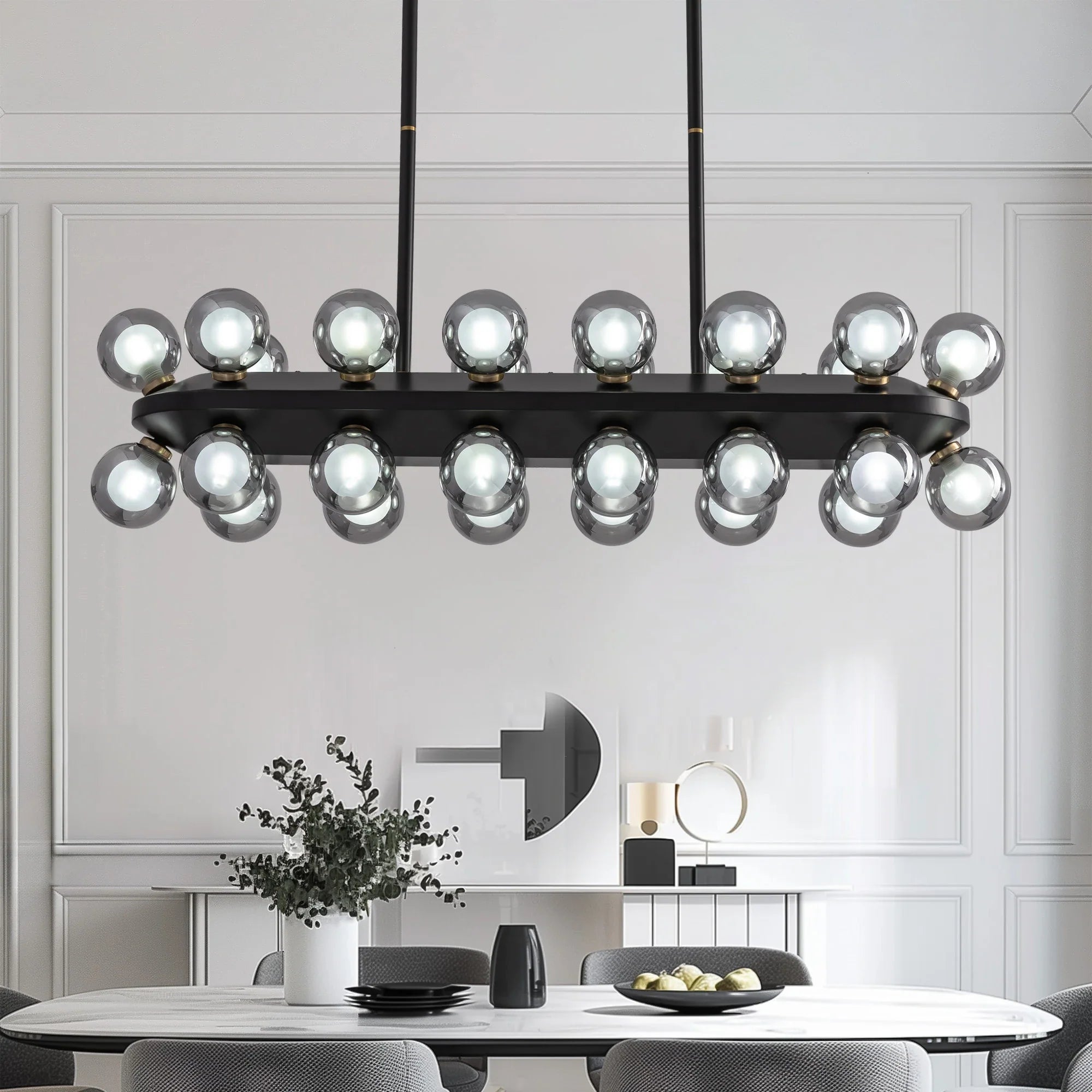Mid-Century Modern Black Sputnik Chandlier - Feyran