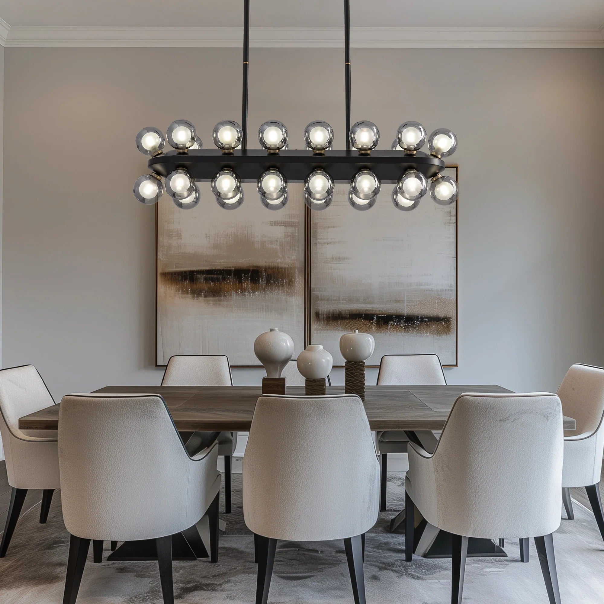 Mid-Century Modern Black Sputnik Chandlier - Feyran