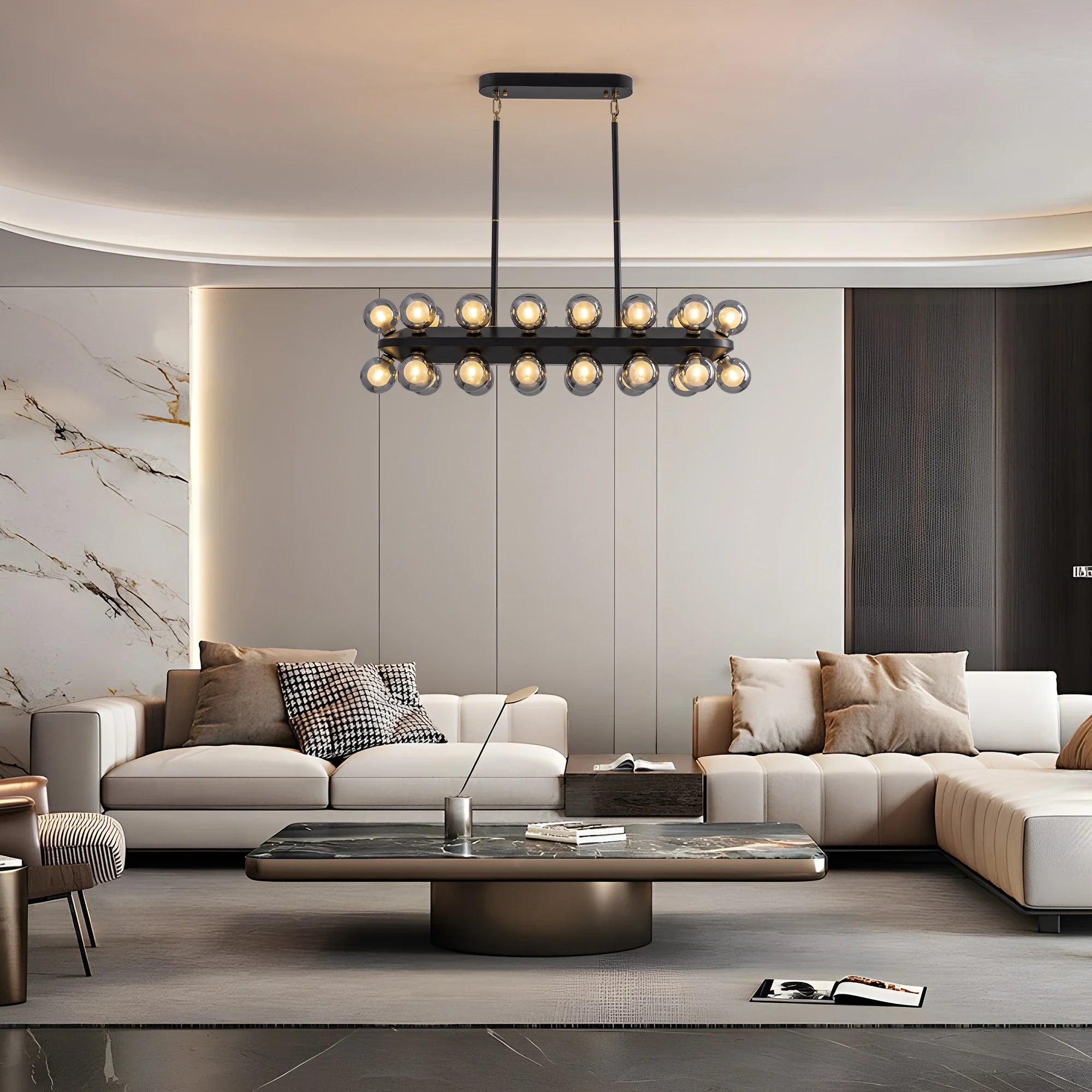 Mid-Century Modern Black Sputnik Chandlier - Feyran