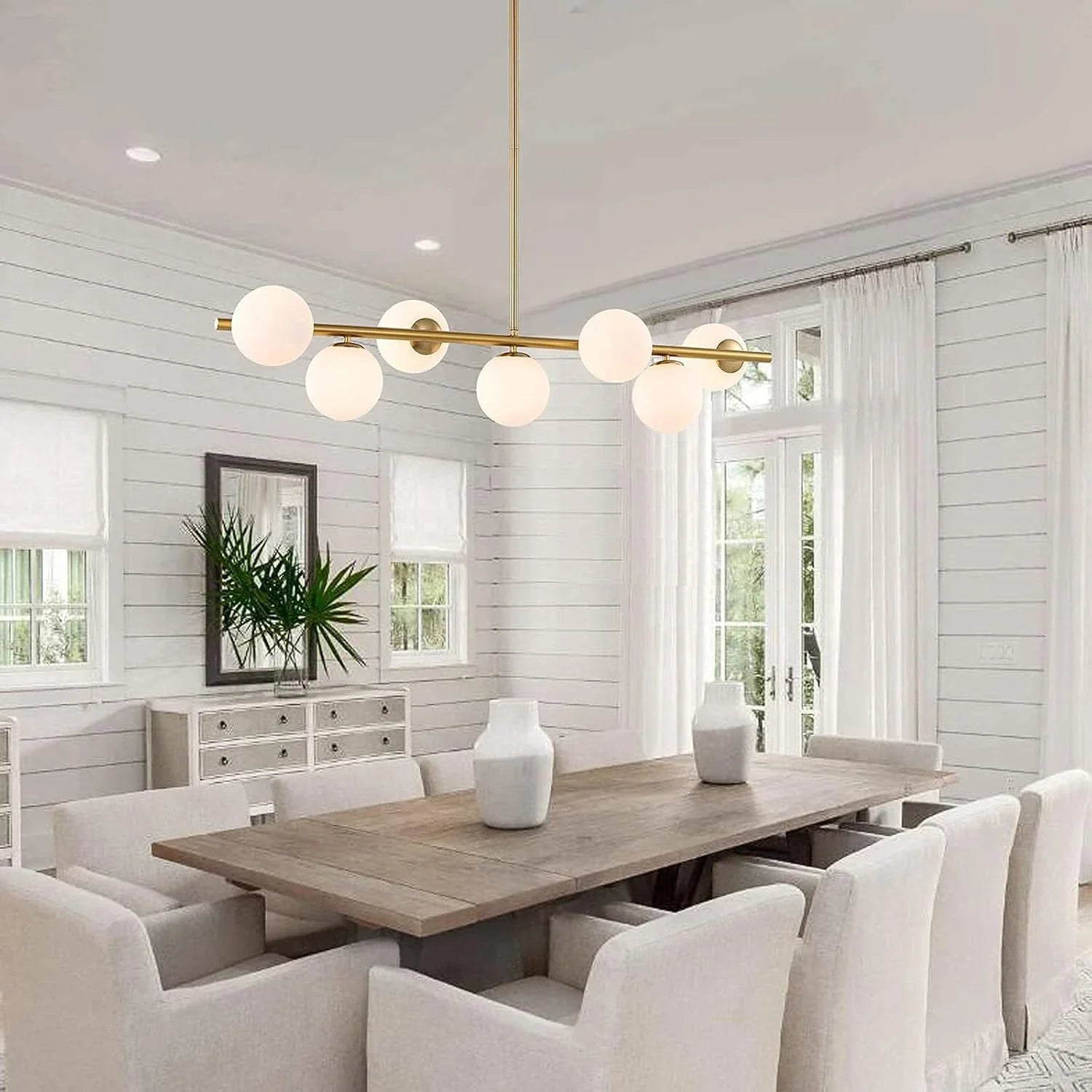 Glass Globe Gold Sputnik Chandelier-Feyran