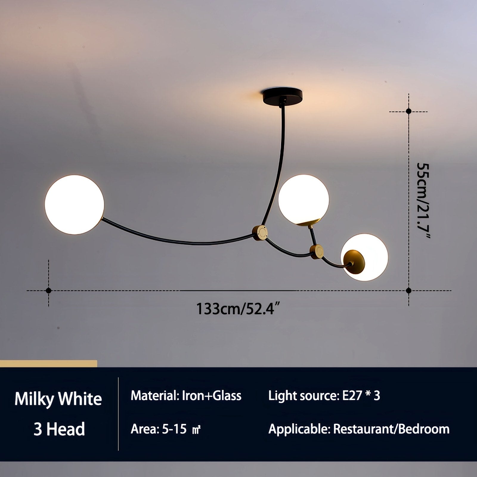 Feyran Minimalist Sputnik Globe Glass Chandelier