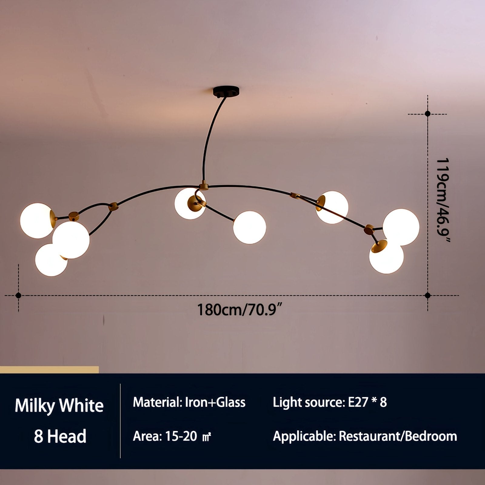 Feyran Minimalist Sputnik Globe Glass Chandelier
