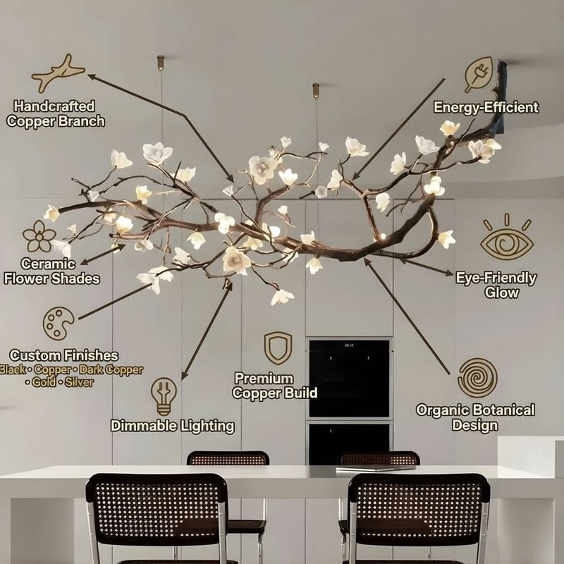 Wanos Crystal Flower Tree Branch Chandelier