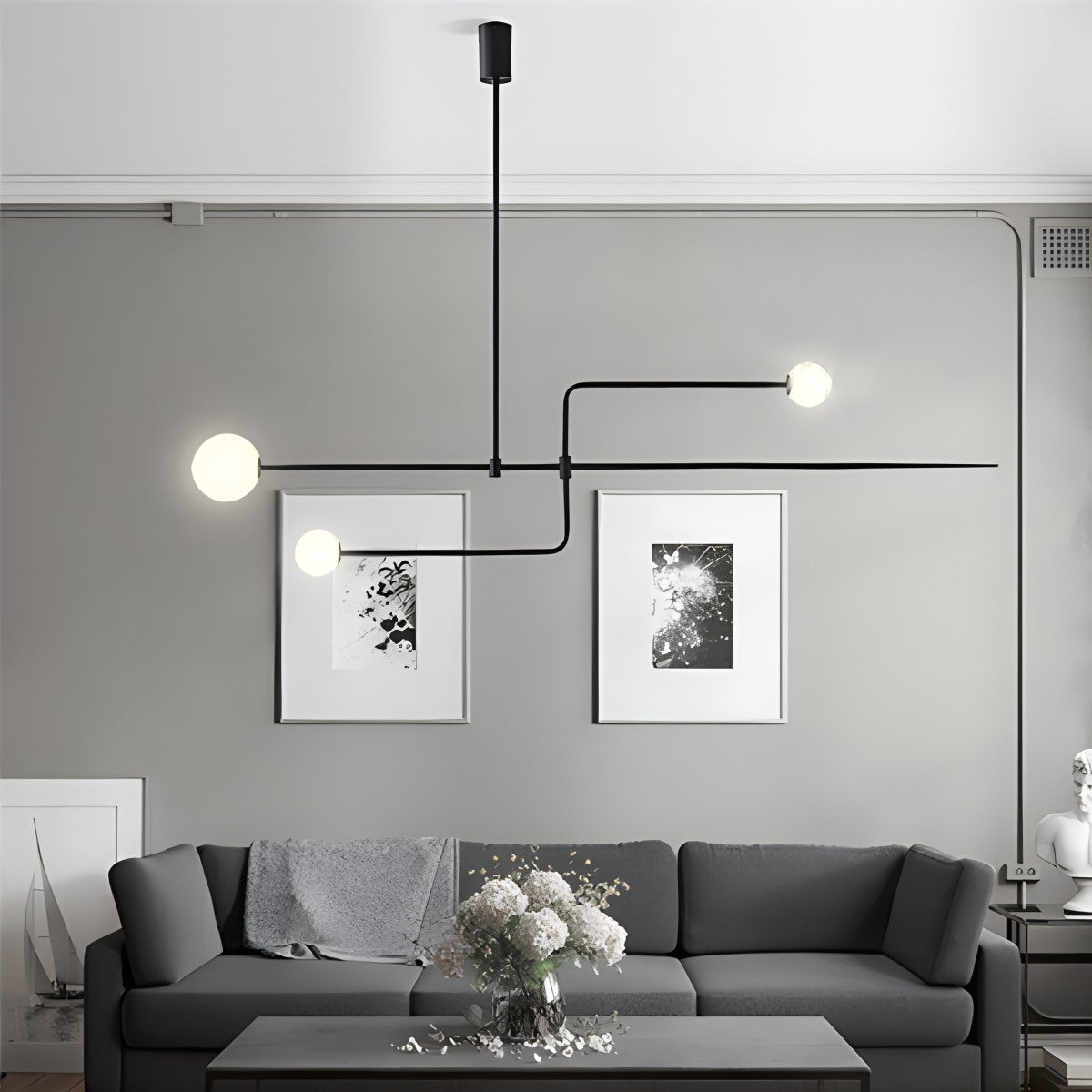 Feyran Minimalist Linear Metal Chandelier