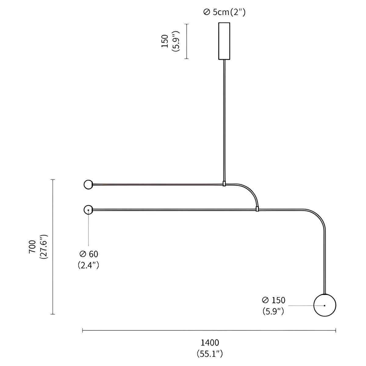 Feyran Minimalist Linear Metal Chandelier