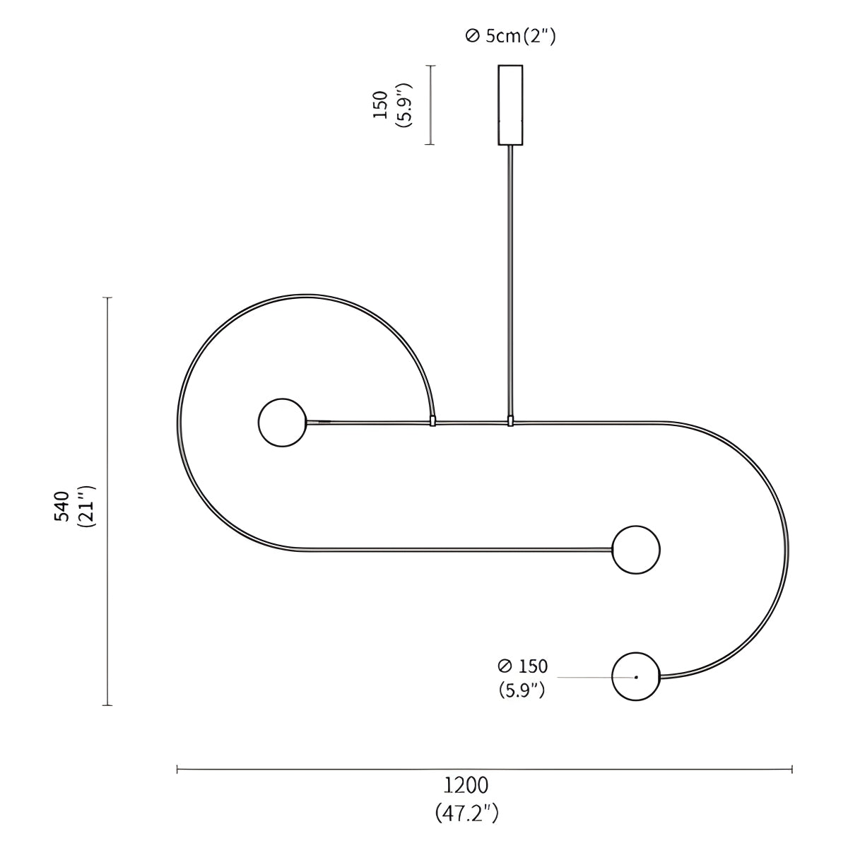 Feyran Minimalist Linear Metal Chandelier