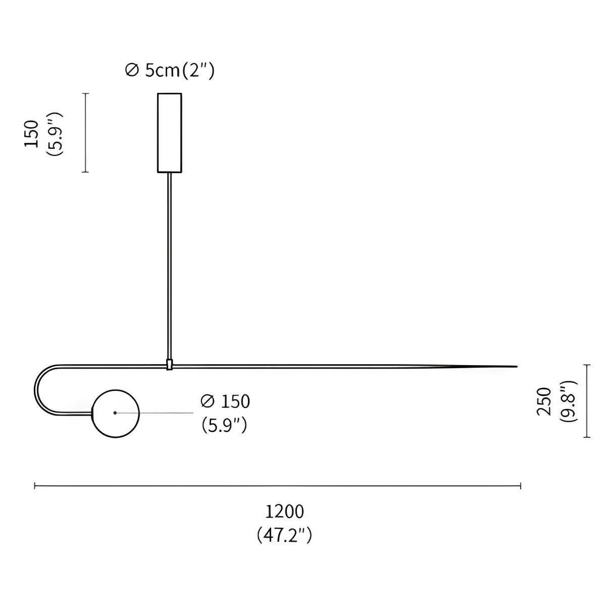 Feyran Minimalist Linear Metal Chandelier
