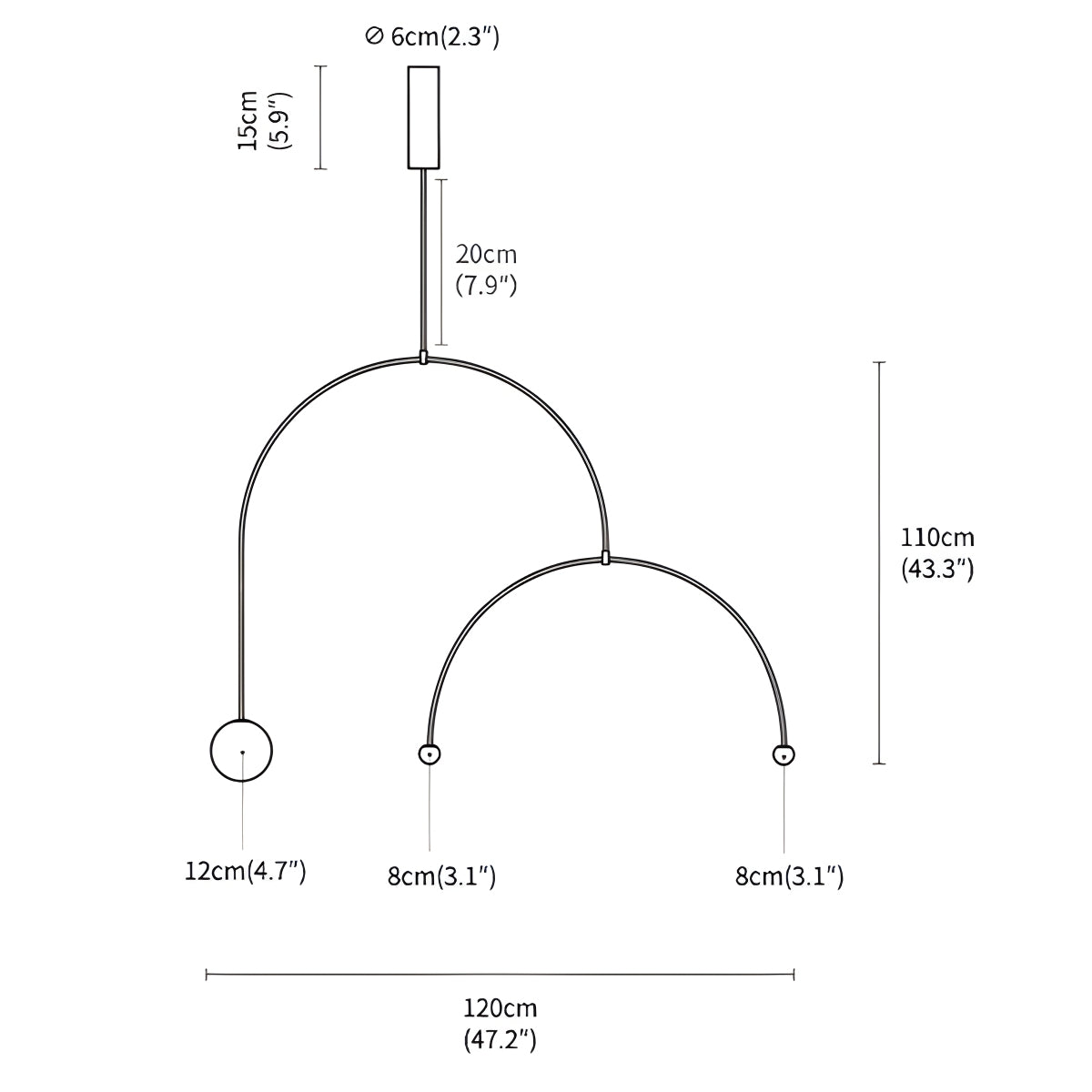 Feyran Minimalist Linear Metal Chandelier