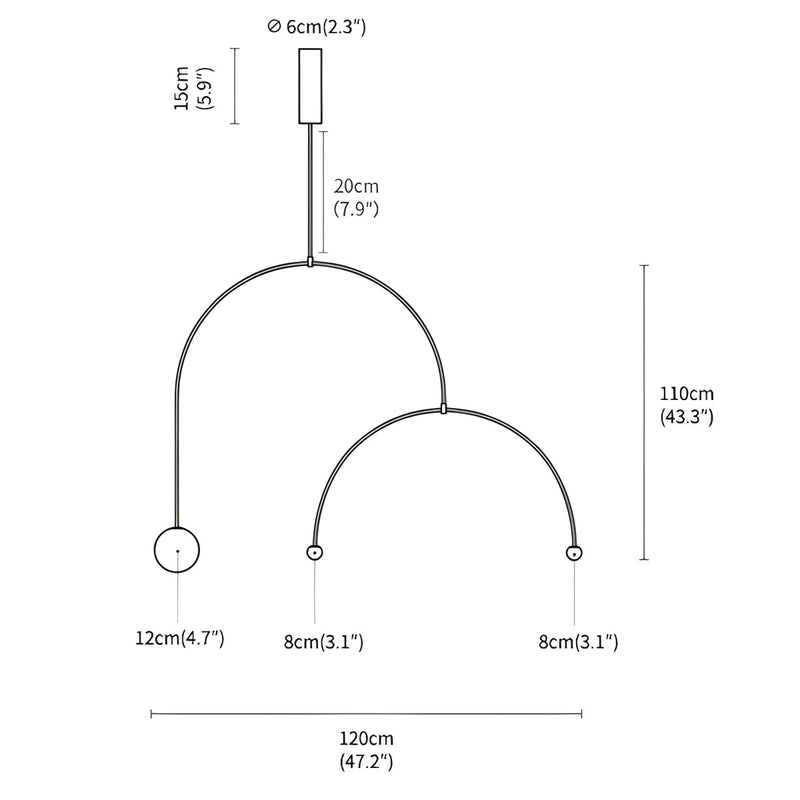 Feyran Minimalist Linear Metal Chandelier
