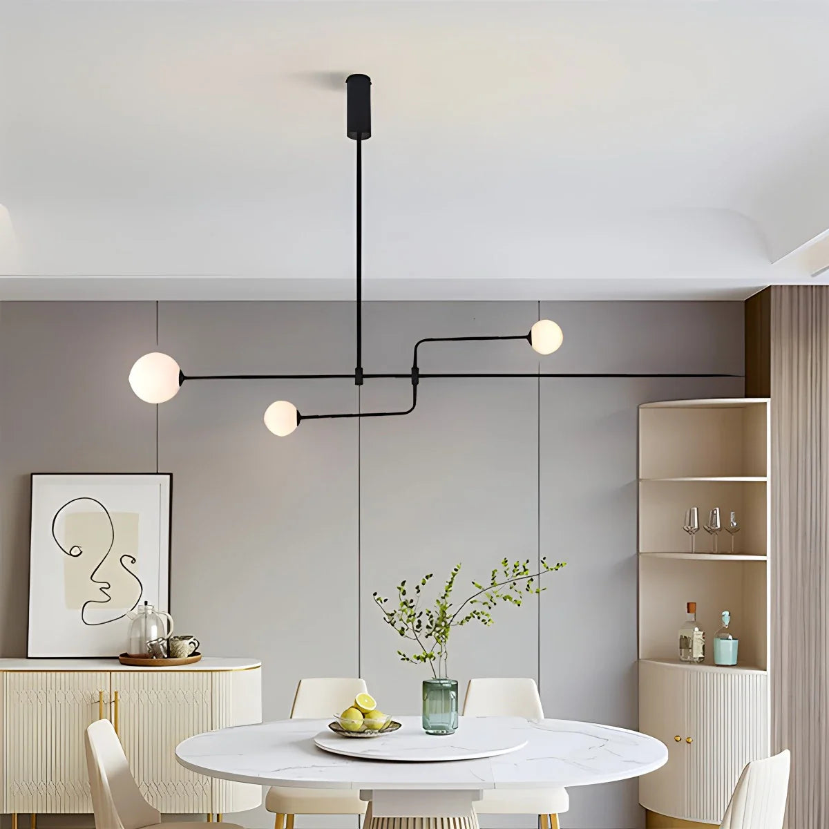 Feyran Minimalist Linear Metal Chandelier