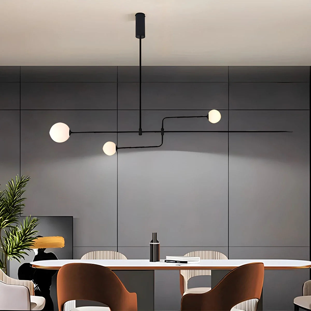 Feyran Minimalist Linear Metal Chandelier