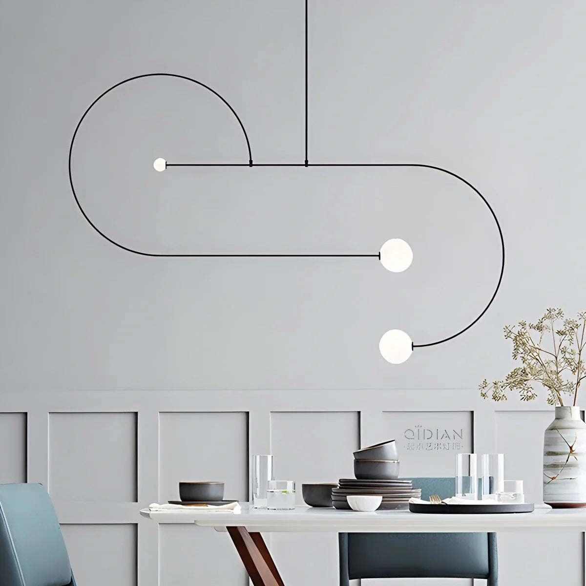 Feyran Minimalist Linear Metal Chandelier