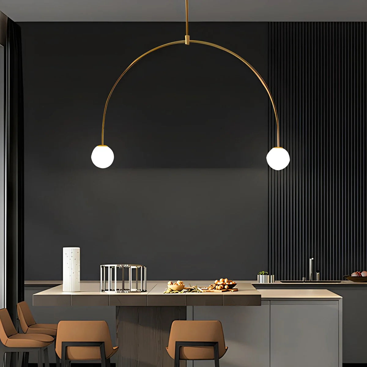 Feyran Minimalist Linear Metal Chandelier