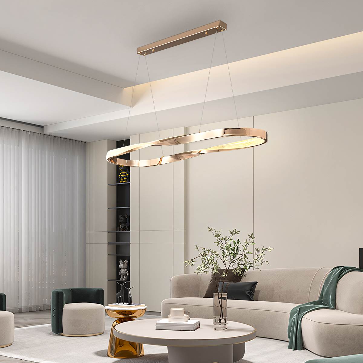 Feyran Modern Simple Mobius Circle Chandelier
