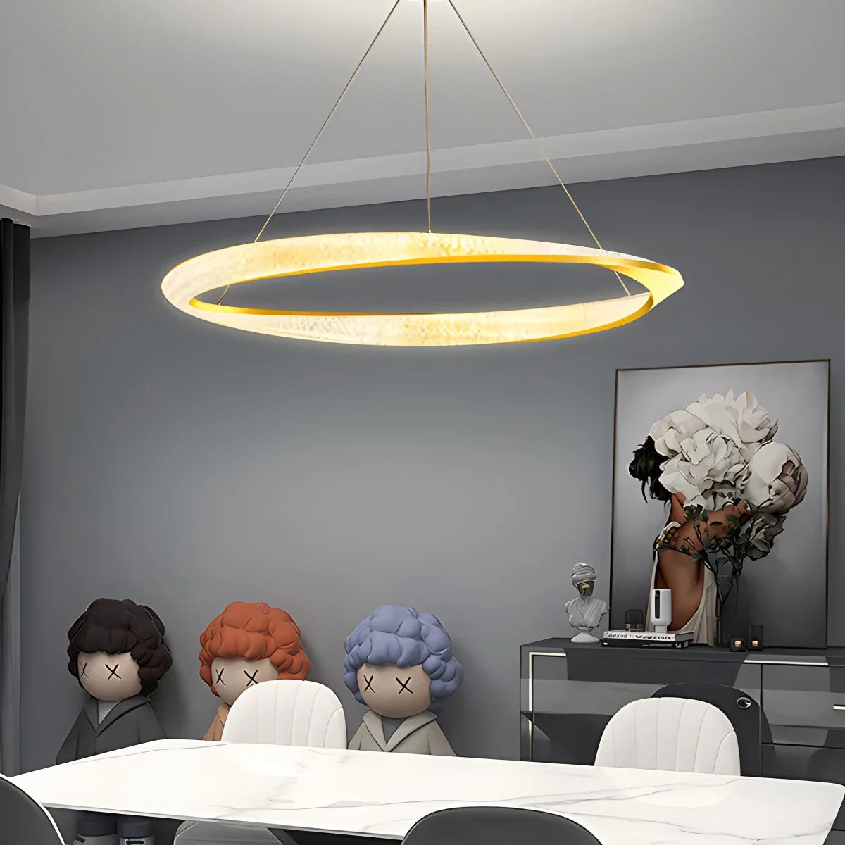 Feyran Modern Simple Mobius Circle Chandelier