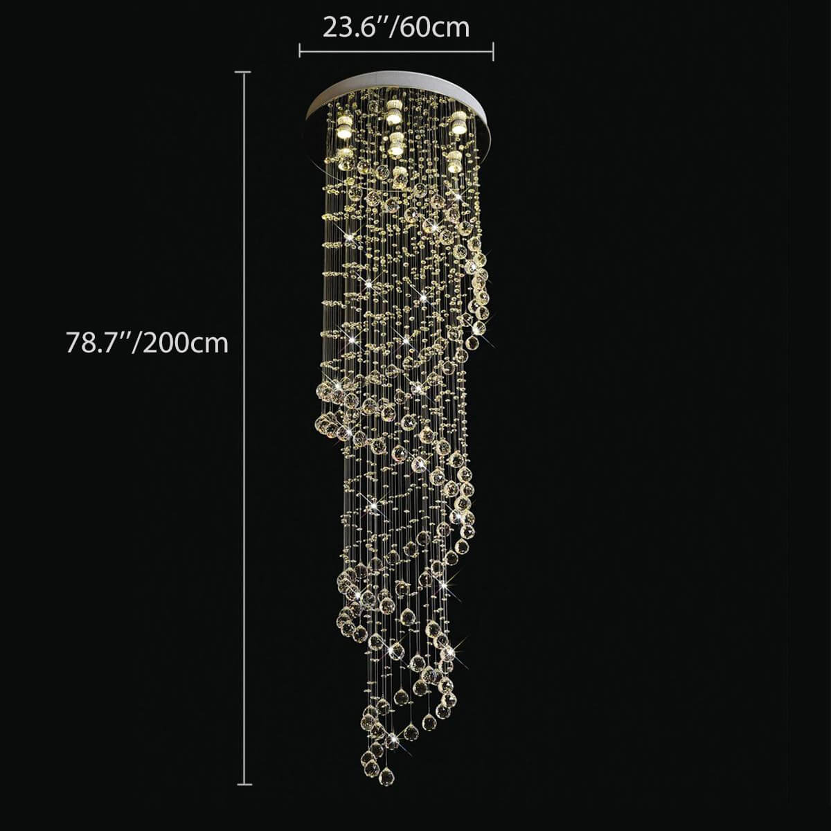 Modern-Spiral-Raindrop-Chandelier-dimensions | Feyran