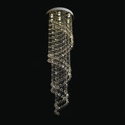 Modern-Spiral-Raindrop-Chandelier-front-view-black | Feyran