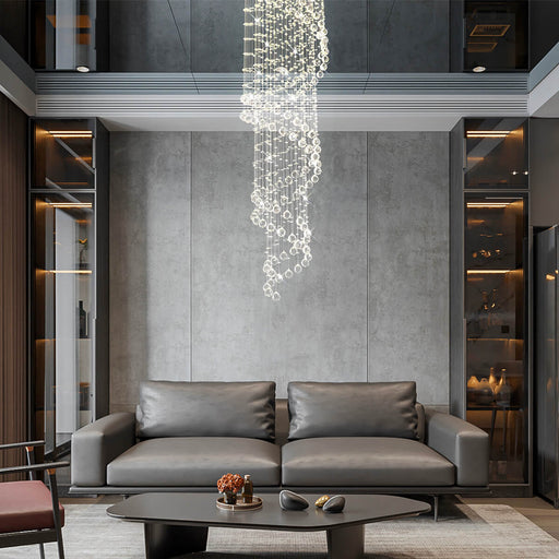 Modern-Spiral-Raindrop-Chandelier-living room | Feyran