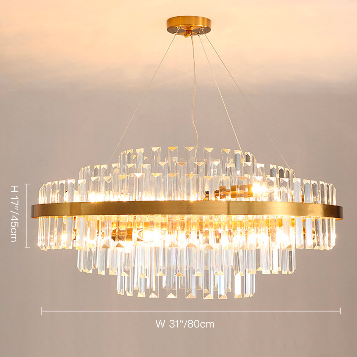 Modern-light-luxury-crystal-chandelier-dimensions-80CM | Feyran