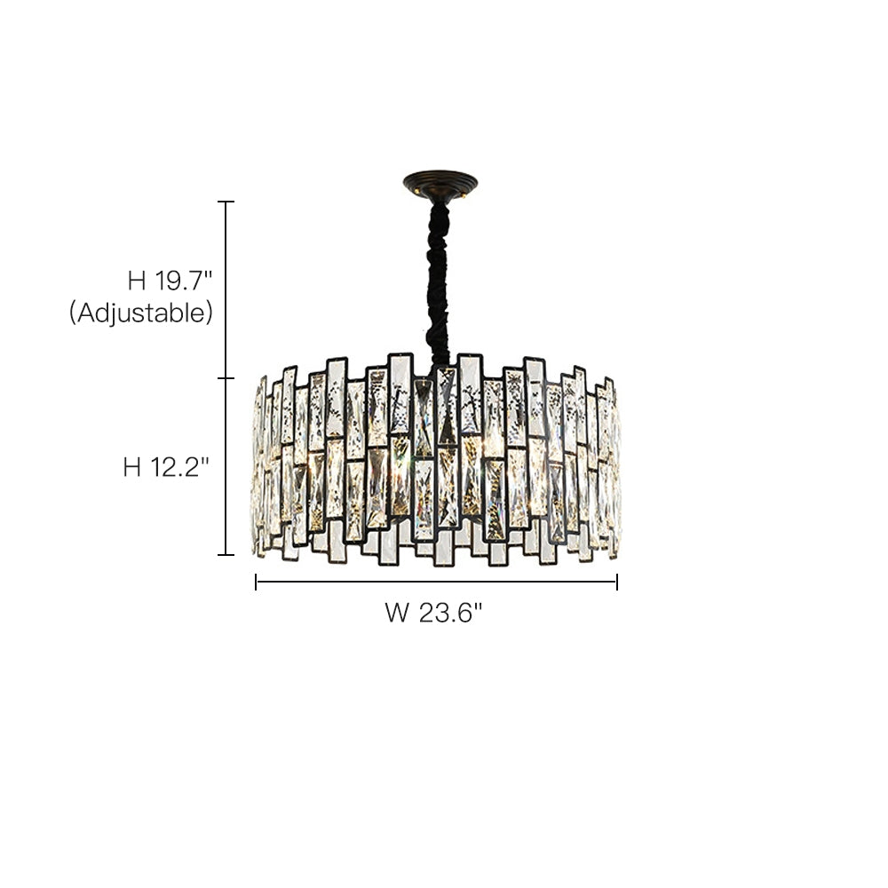 Modern Crystal Prism Drum Pendant Light - Feyran