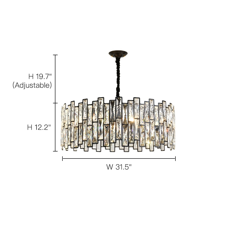 Modern Crystal Prism Drum Pendant Light - Feyran