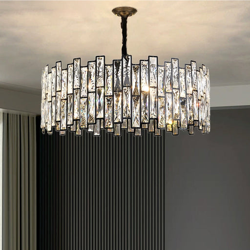 Modern Crystal Prism Drum Pendant Light - Feyran