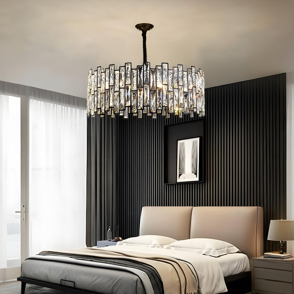 Modern Crystal Prism Drum Pendant Light - Feyran