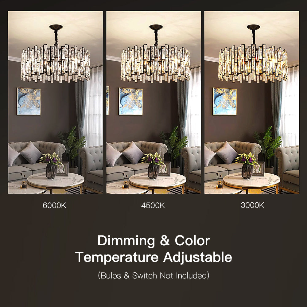 Modern Crystal Prism Drum Pendant Light - Feyran