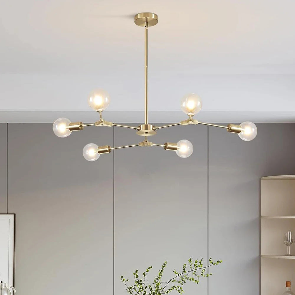Modern Elegant Brushed Brass Globe Chandelier-—Feyran