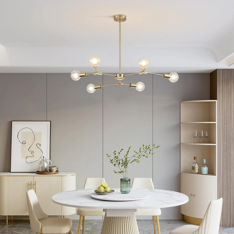 Modern Elegant Brushed Brass Globe Chandelier-—Feyran