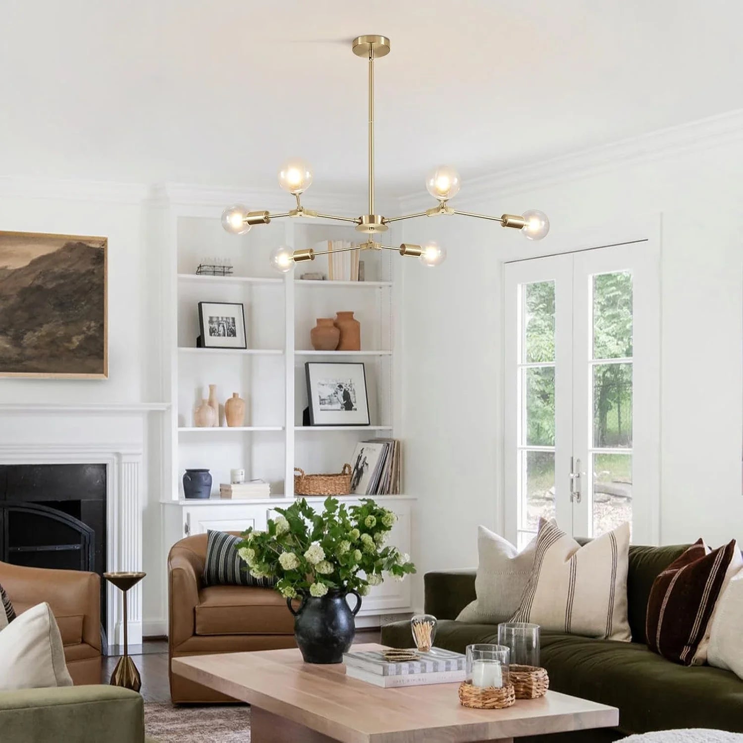 Modern Elegant Brushed Brass Globe Chandelier-—Feyran