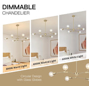Modern Elegant Brushed Brass Globe Chandelier-—Feyran