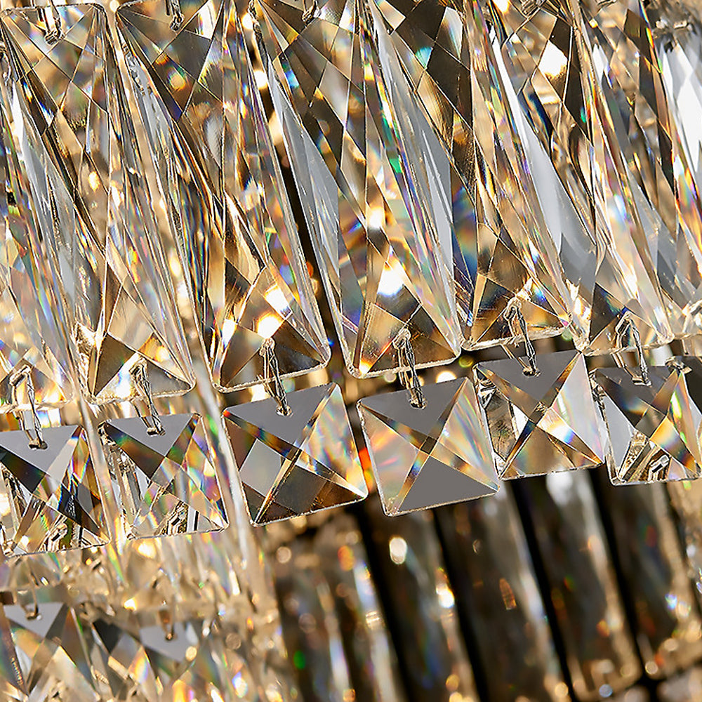 Modern Floral K9 Crystal Chandelier in Chrome - Feyran