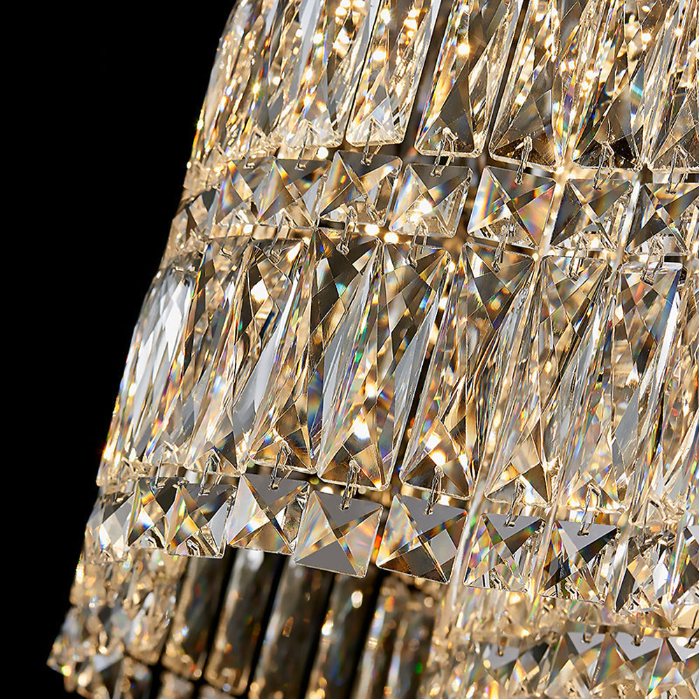 Modern Floral K9 Crystal Chandelier in Chrome - Feyran