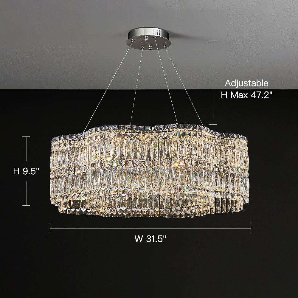 Modern Floral K9 Crystal Chandelier in Chrome - Feyran