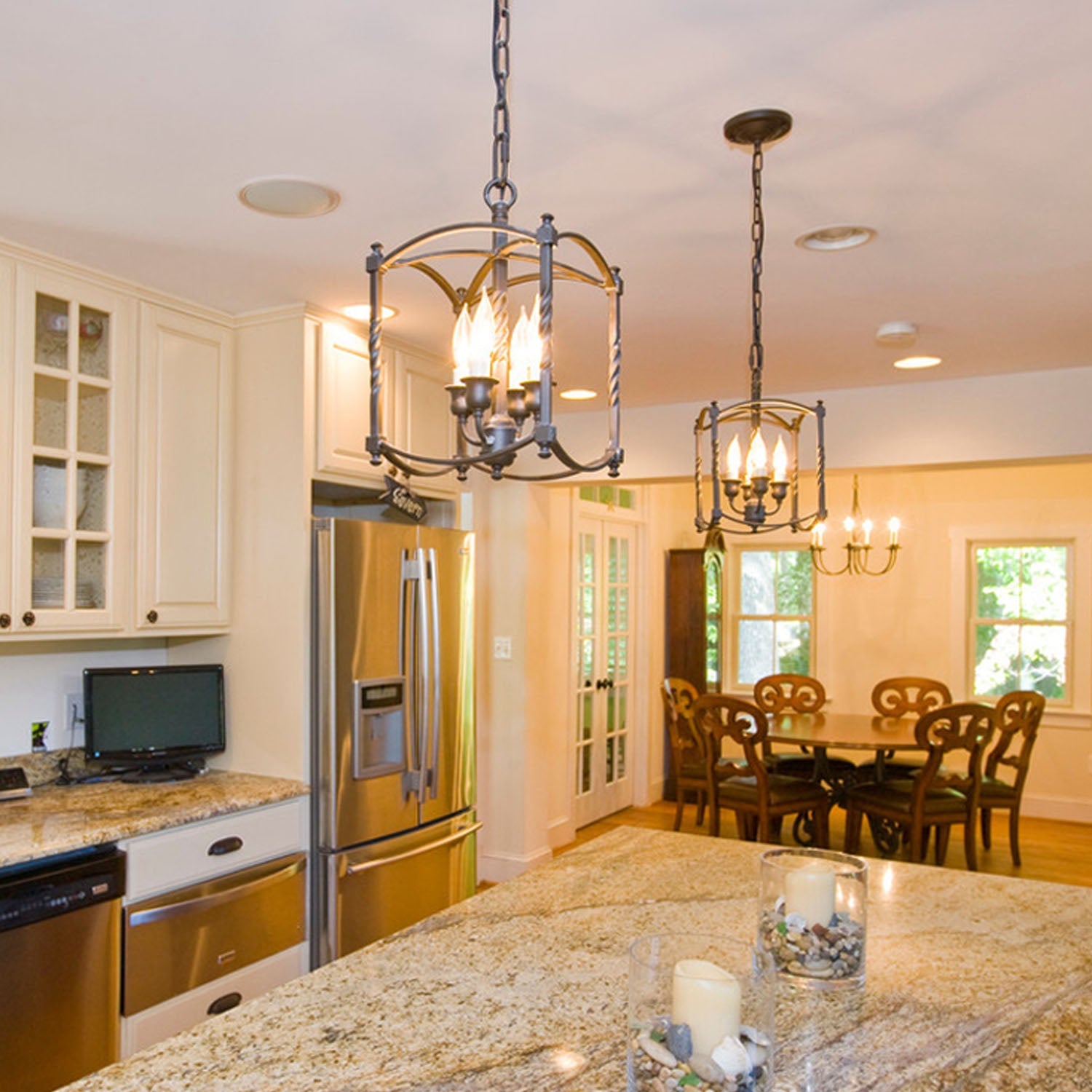 Modern Industry Lantern Geometric Chandelier - kitchen Island - Rustic Design | Feyran