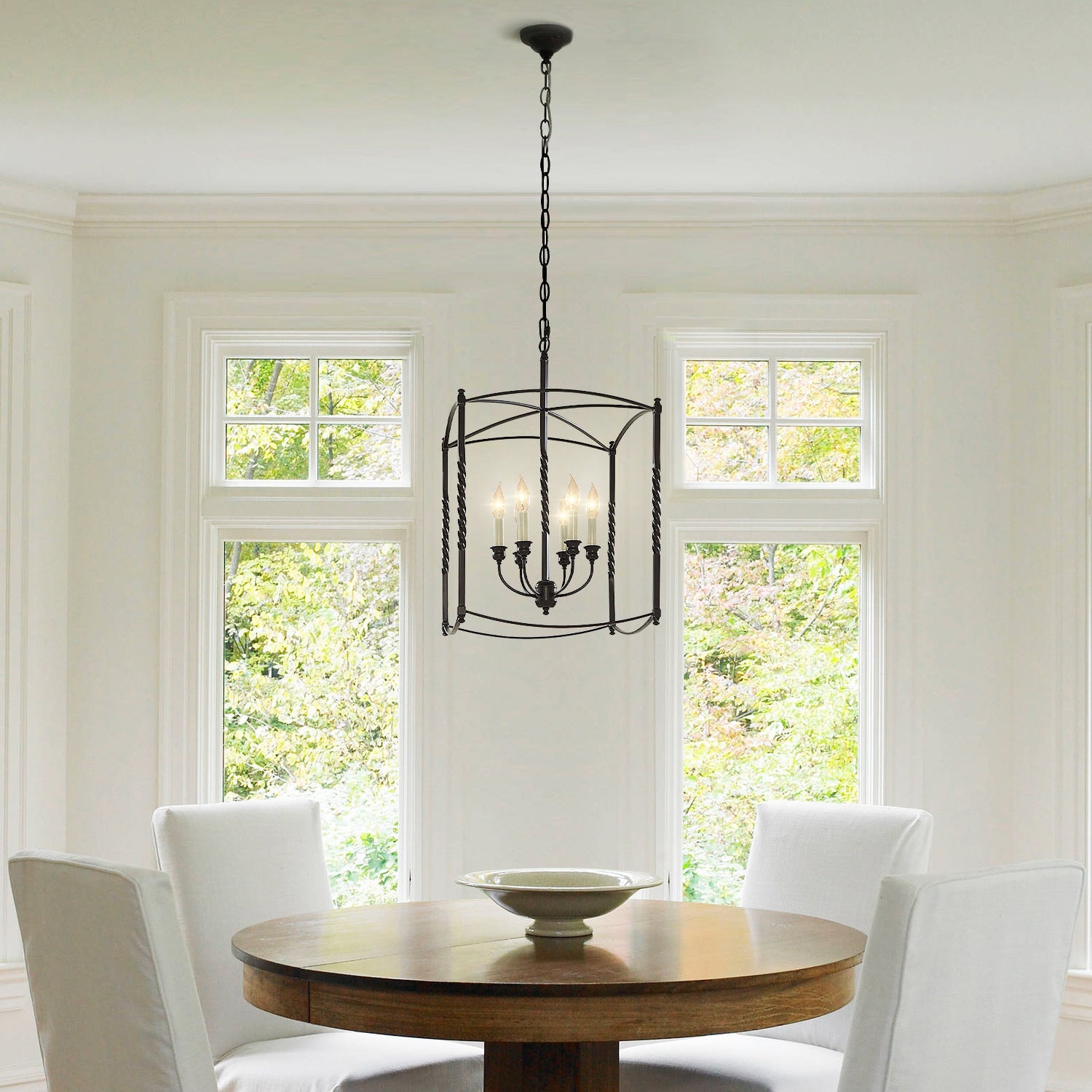 Modern Industry Lantern Geometric Chandelier - Dining Room - Rustic Design | Feyran