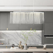 Modern Linear Aluminum Chandelier - Dining room