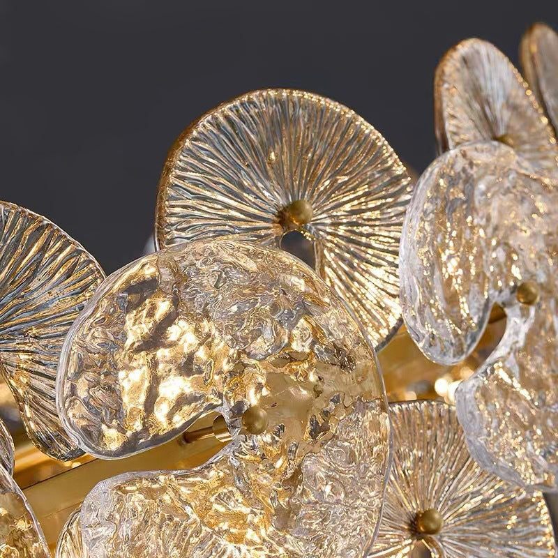 Modern Luxury Gold Glass Chandelier - Glass Detail | Feyran