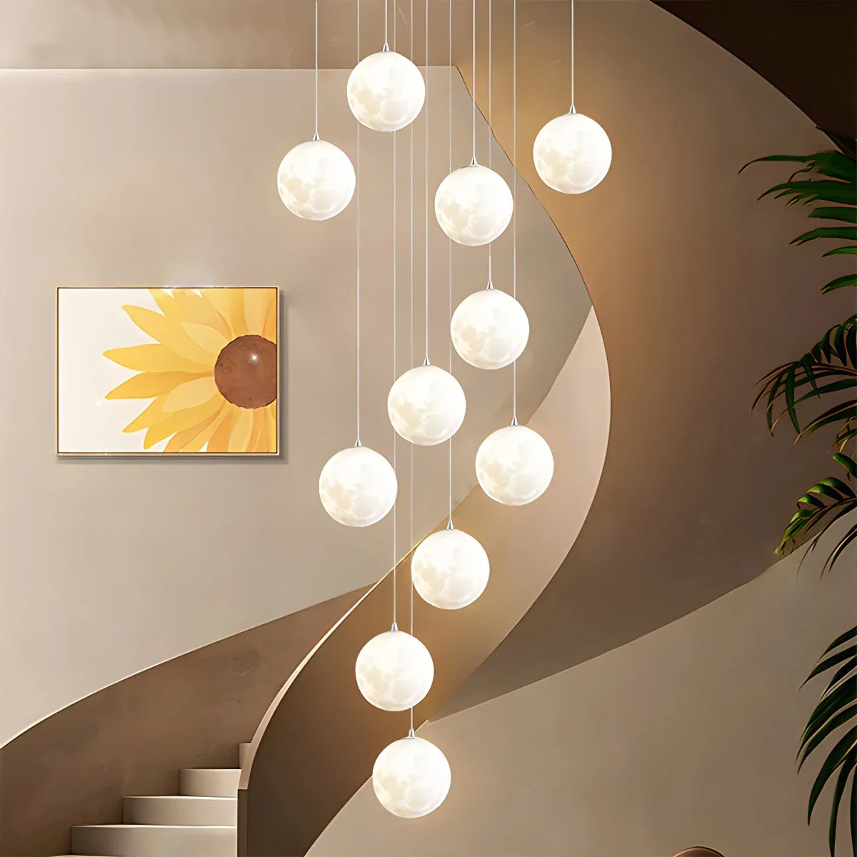 Feyran Modern Attic 3D Moon Celestial Chandelier