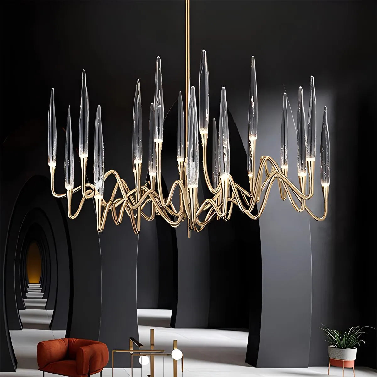Feyran Modern Branch Chandelier & Floor Lamp