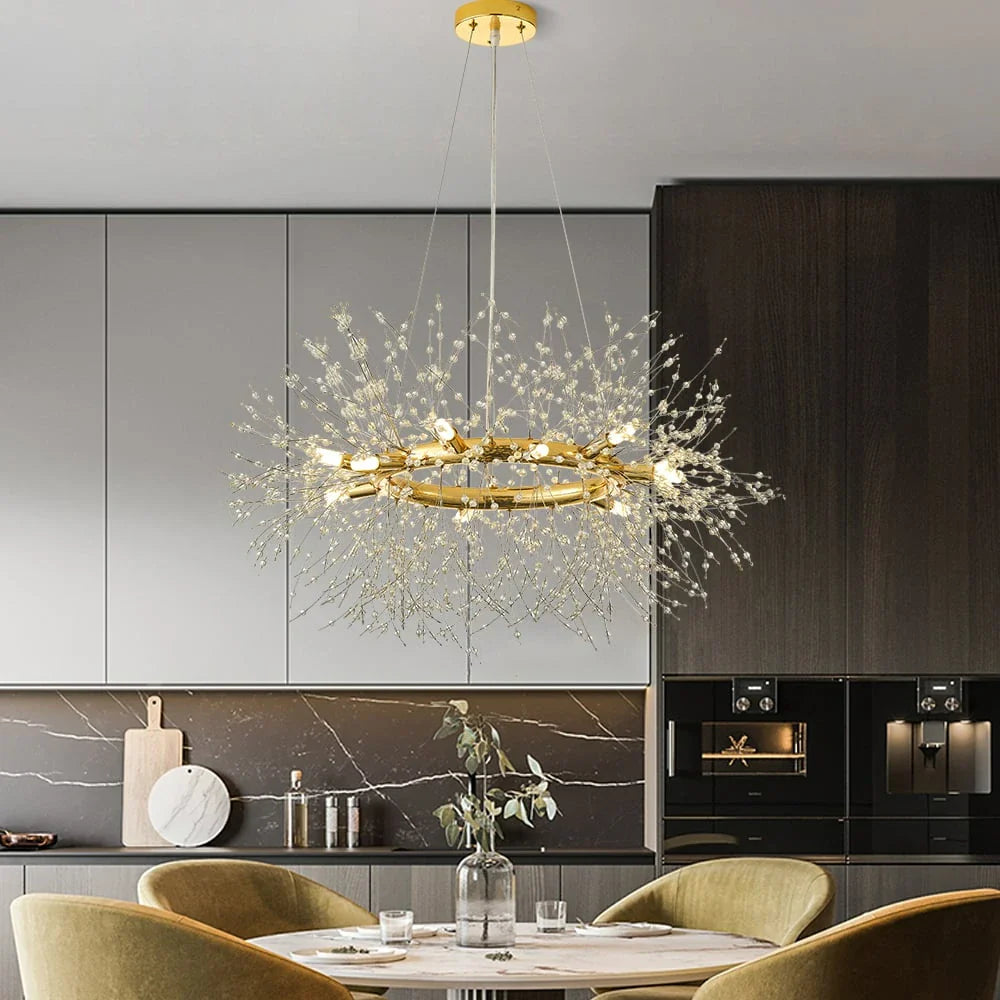 Modern Crystal Firework Sputnik Chandelier Pendant Ceiling Light dining room-Feyran Light