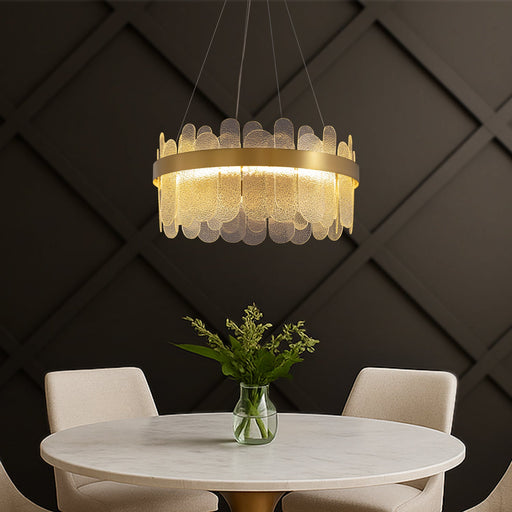 Modern Dual Tier Round Gold Chandelier - Feyran