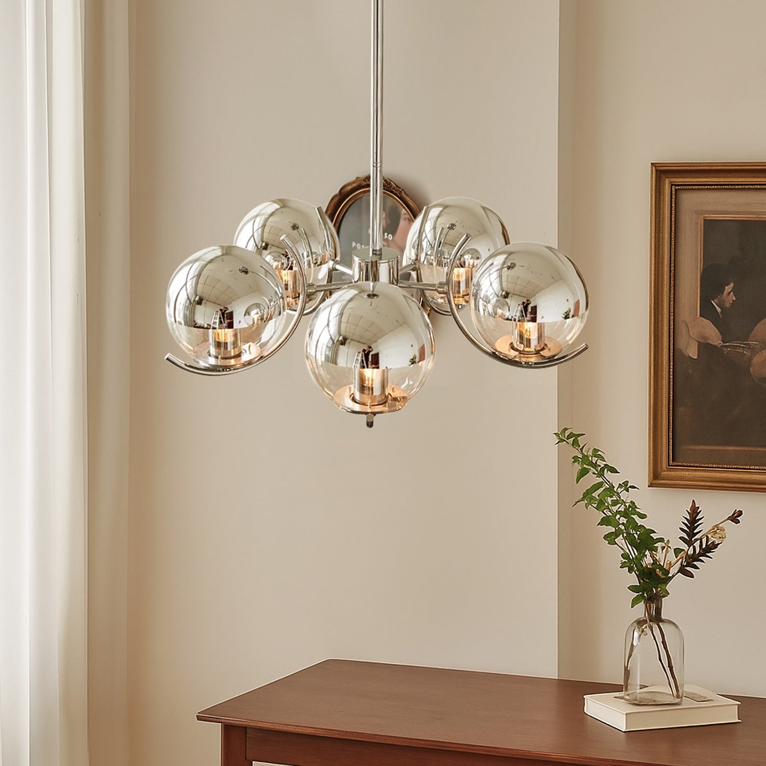 Modern Light 5 Light Lighting with Globe Glass ch262 20250704 Feyran