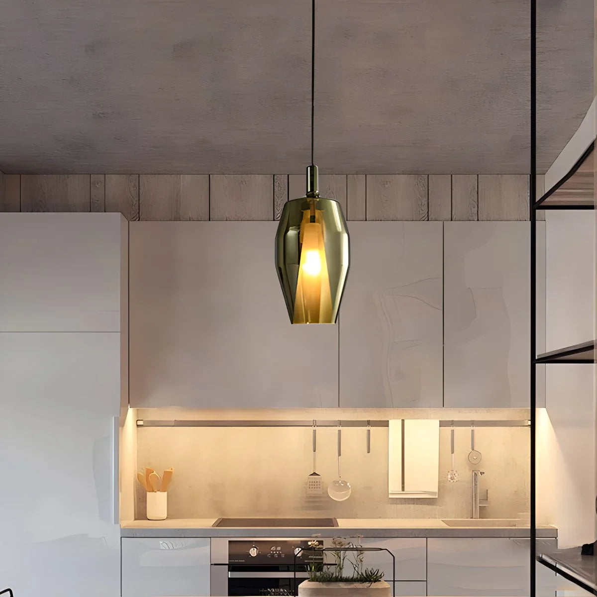Feyran Modern Minimalist LED Glass Pendant Light for Kitchen