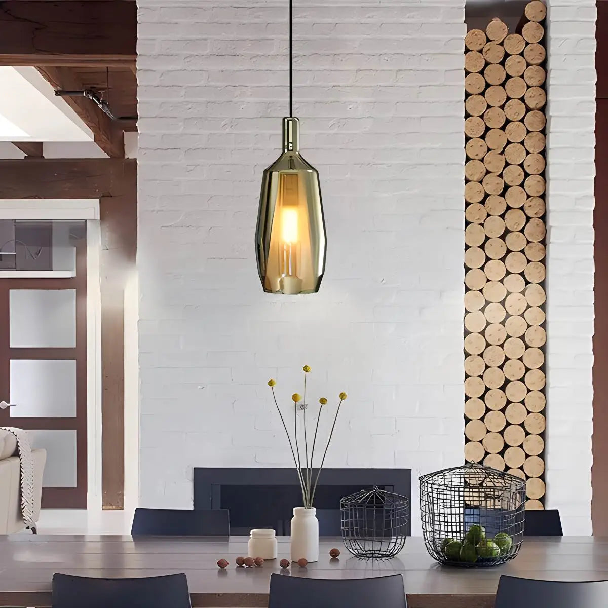 Feyran Modern Minimalist LED Glass Pendant Light for Kitchen